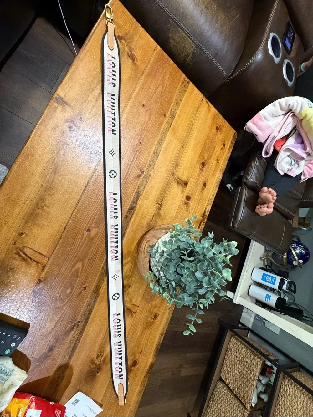 Louis Vuitton Guitar Strap Speedy 20 Bandouliere Pink Black Beige